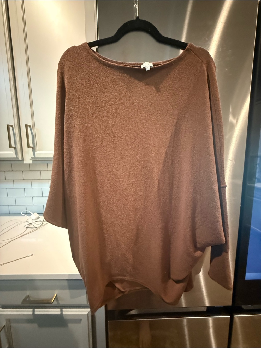Francesca's Collections Brown Oversized Knit Sweater